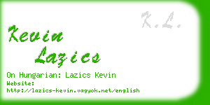 kevin lazics business card